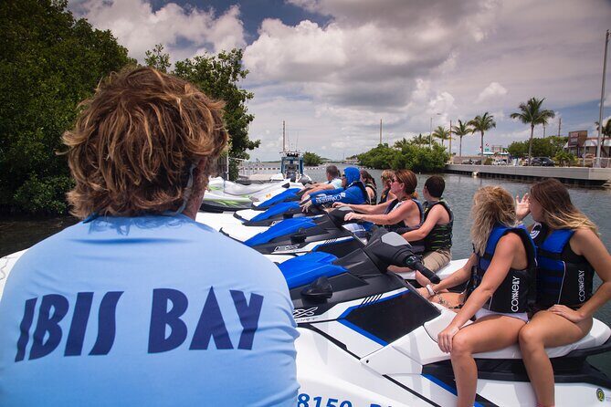 Key West Island Jetski Tour: Double Passenger Jetski - Getting started at Ibis Bay Resort dock and watersports hub