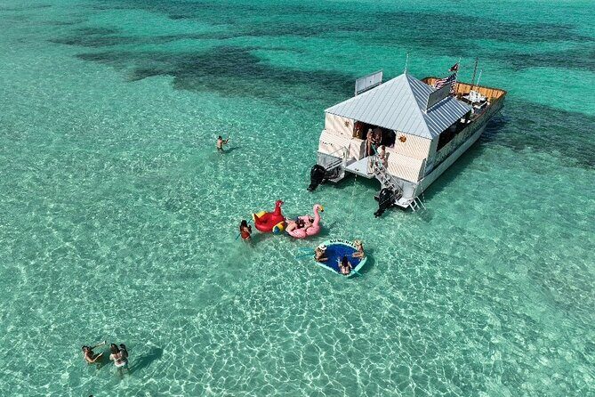 Key West Sandbar Safari on One of a Kind Tiki Boat - Sandbar Time: Standing Where the Water Is Waist-to-Chest Deep