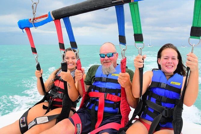 Parasailing over the Historic Key West Seaport - Photo package reality: included? (No). Worth it? (Often.)
